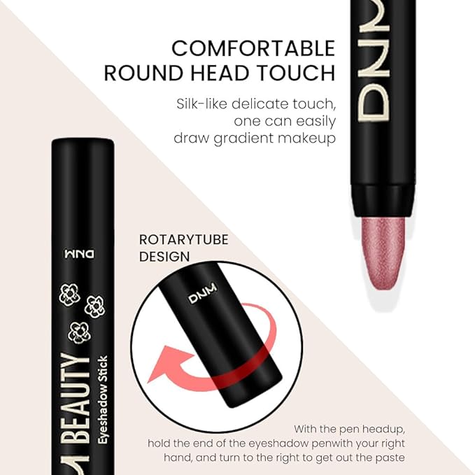 evpct 8Pcs Cream Eye Shadow Brightener Sticks Makeup Sets, Champagne Pearl Bronze Putty Sand Orchid Rose Gold Shimmer Matte Eyeshadow Eyeliner Pencil Applicator Stick Palette Makeup for Older Women 08