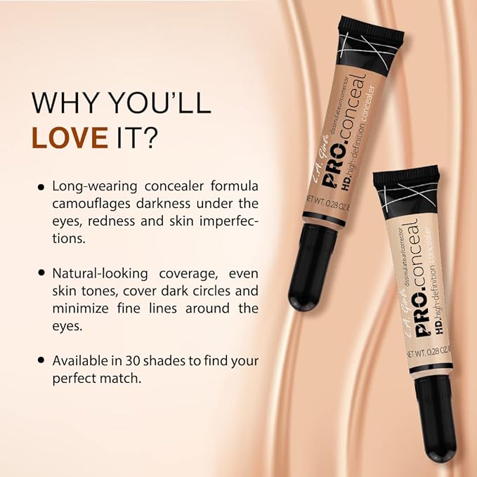 L.A. Girl Pro Conceal HD Concealer, Mahogany, 0.28 0.28 Ounce