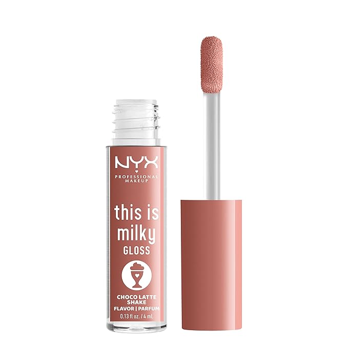 NYX PROFESSIONAL MAKEUP This Is Milky Gloss, Lip Gloss with 12 Hour Hydration, Vegan - Choco Latte Shake (Milk Chocolate)