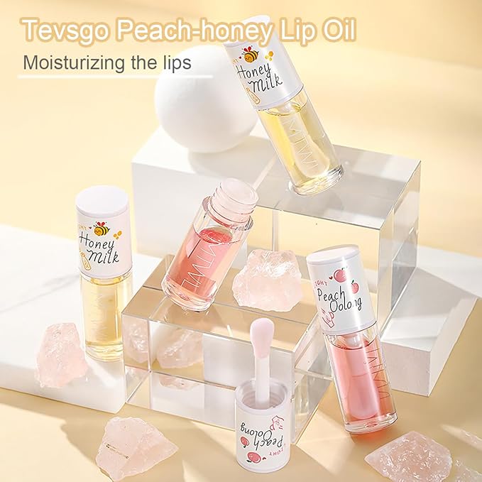 2Pcs Crystal Jelly Moisturizing Lip Oil Hydrating Lip Gloss Set, Non-sticky Fresh Texture Nourishing Plumping Lip Oil Long Lasting Lip Care Tools