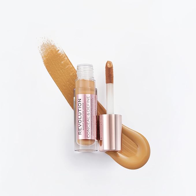 Makeup Revolution Conceal and Define Concealer, Full Coverage 0.7 Fl Oz
