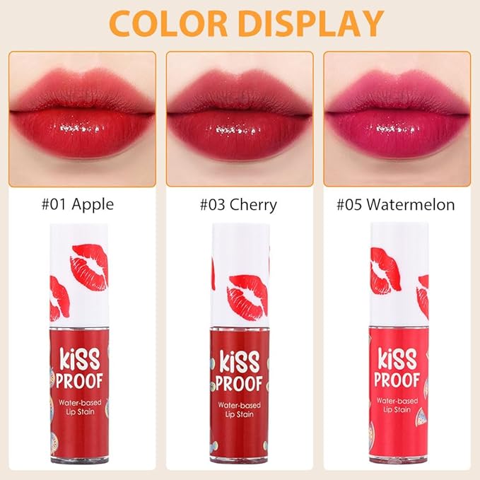 BINGBRUSH 3Pcs Bright Vivid Color Lip Tint With BINGBRUSH