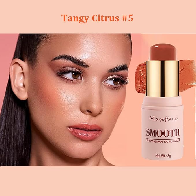 Blush for Cheeks - Buildable Cream Blush, 3-in-1 Citrus #5)