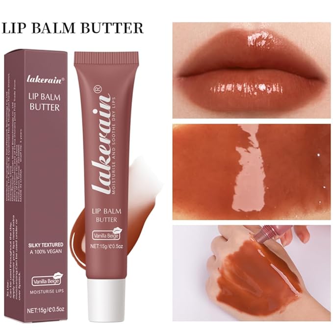 Tinted Lip Butter Balm - Tinted Moisture Gel Lip Gloss | Hydrating Glow Tinted Lip Care | Tinted Lip Stain (01+02+06, A set)