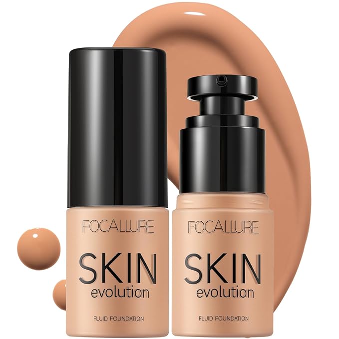 FOCALLURE 2 Pcs Liquid Foundation, Skin Evolution Foundation