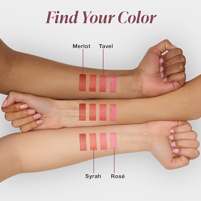 Mineral Fusion 2-in-1 Lip & Cheek Stain Merlot, 0.10 fl oz, Deep Cherry Red hydrating, long-lasting, matte lip and cheek color