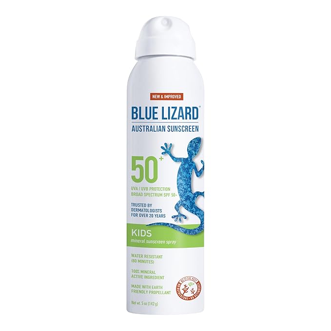 BLUE LIZARD Mineral Sunscreen Kids SPF 50+ Spray, 5 Fl Oz