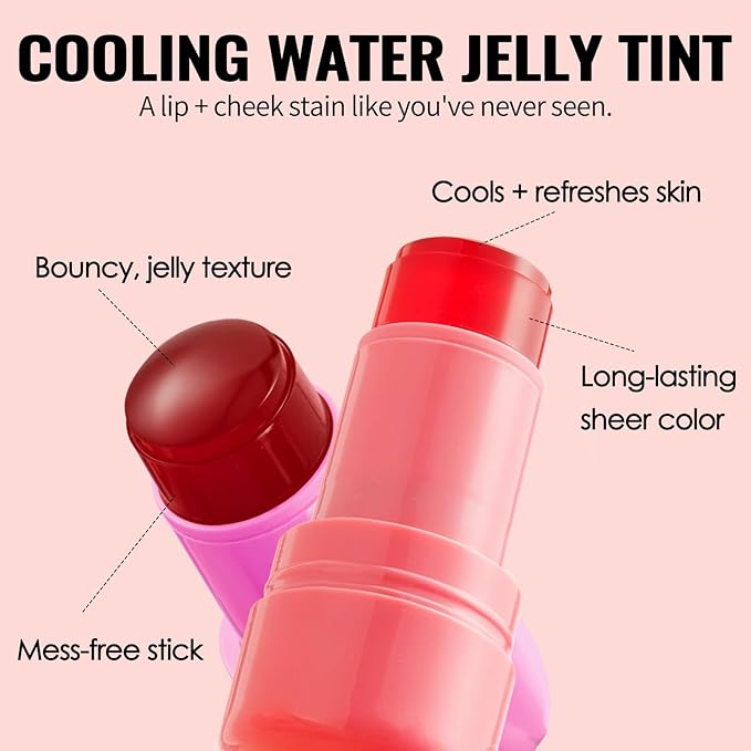 Erinde Cooling Water Jelly Tint, Jelly Blush Stick,