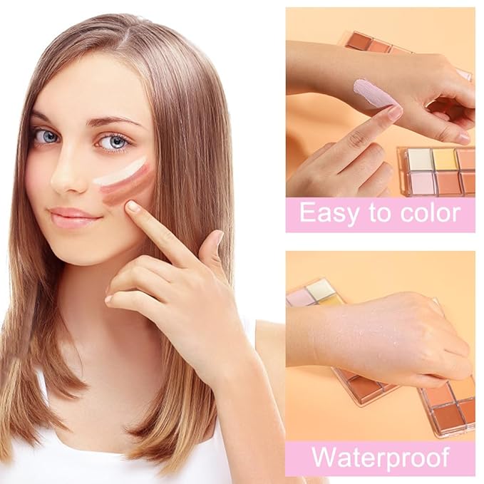 VERONNI Cream Concealer Palette, 12 Colors Makeup Contour
