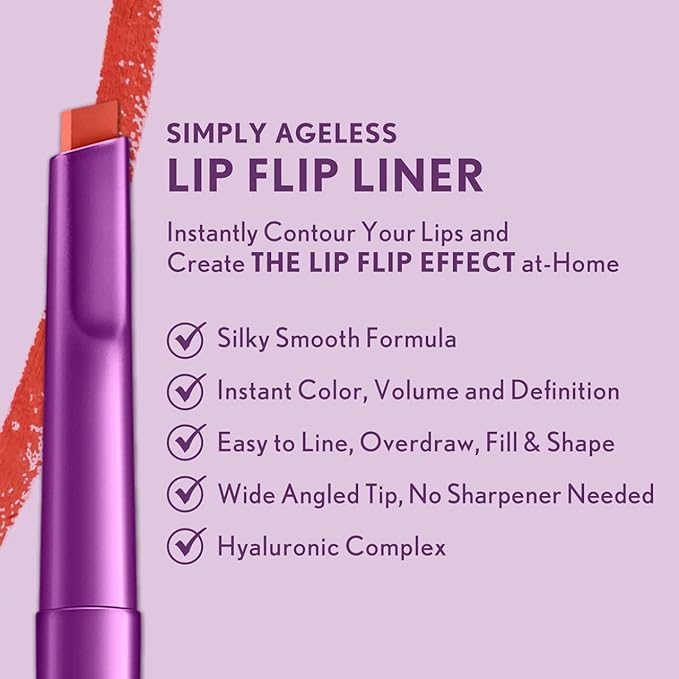 COVERGIRL Simply Ageless Lip Flip Liner, Loving Rose, Pack of 2