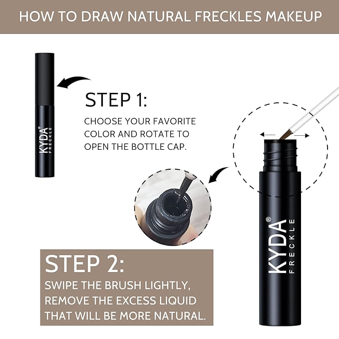KYDA 2 Colors Liquid Freckle, Natural Freckle Makeup Brown&Dark Brown