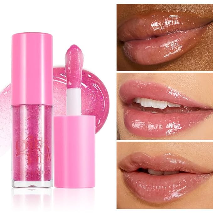 Red Cooling Jelly Lip Oil Gloss, Plump Moisturizing Cooling