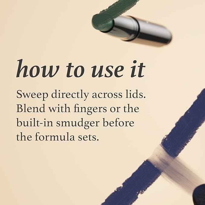 Julep Eyeshadow 101 Crème-to-Powder Waterproof Eyeshadow Stick – Silver Moonlight Shimmer – Long-Lasting, Crease-Proof, Medium Golden-Beige Shimmer Eyeshadow with Built-in Smudger