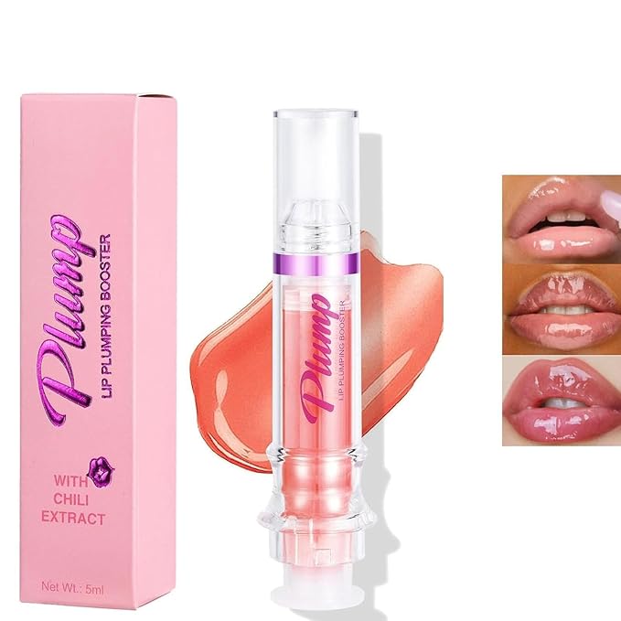 Lip Plumping Booster, Spicy Lip Lipstick, Lifter Gloss, Hydrating, Volumizes High-Shine Lip Plumping Lip Glass Mirror Lip Makeup Lip Glaze Plump & Pout Lip Plumper for Women Girls (06)
