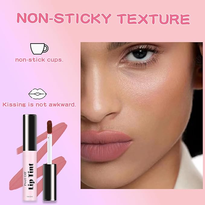 4 Colors Peel off Lip Stain Tint, Long-lasting Long-lasting