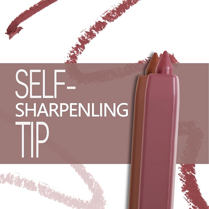 Matte Lip Liner Pencil,Highly Pigmented Retractable Lip Crayon,All Pencil,Highly