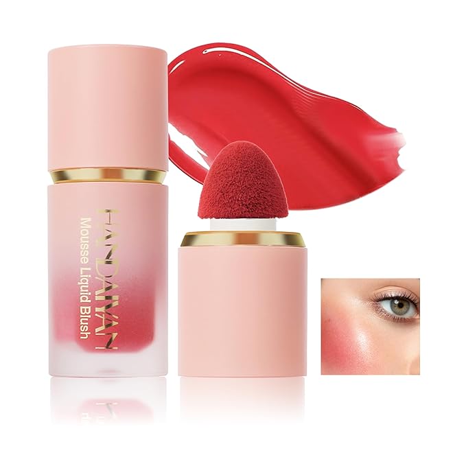 AKARY Mousse Liquid Blush, Soft Cream Makeup Blush, Cheek Tint(06#Mystery)