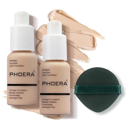 PHOERA Foundation Makeup Naturally Liquid Foundation Full Coverage