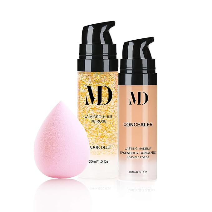 Liquid Primer Set Matte Liquid Full Coverage Oil Makeup Sponge