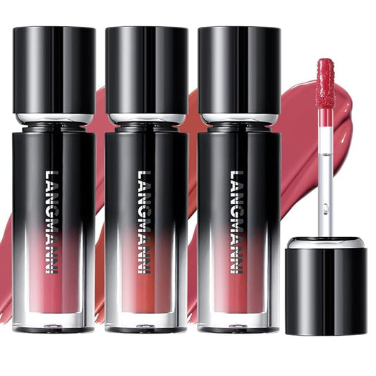 LANGMANNI Lip Oil Tint | Hydrating & Long-Lasting Lip Stain | Moisturizing And High Gloss Makeup,Non-Sticky Lip Stain For Watery And Silky Smooth Lips(#1+2+3)