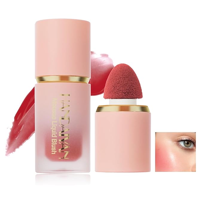 AKARY Mousse Liquid Blush, Soft Cream Makeup Blush, Tint(04#Swipe Rignt)