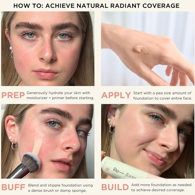 HALEYS Re-form Luminous Skin Foundation, VEGAN + CRUELTY-FREE, types (6.5)