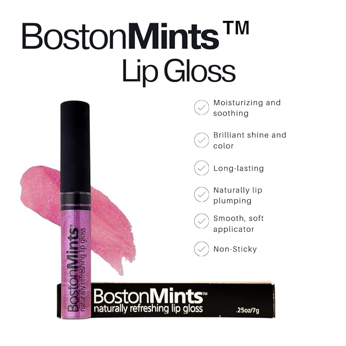 Back Bay Berry Lip Gloss (.25oz) -Vegan, gluten-free, cruelty-free formula with Aloe, Vitamins C & E, and a refreshing hint of spearmint extract for soft and hydrated lips.