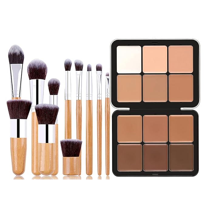 Makeup Cream Contour Palette with Makeup Brush, 12 to Dark