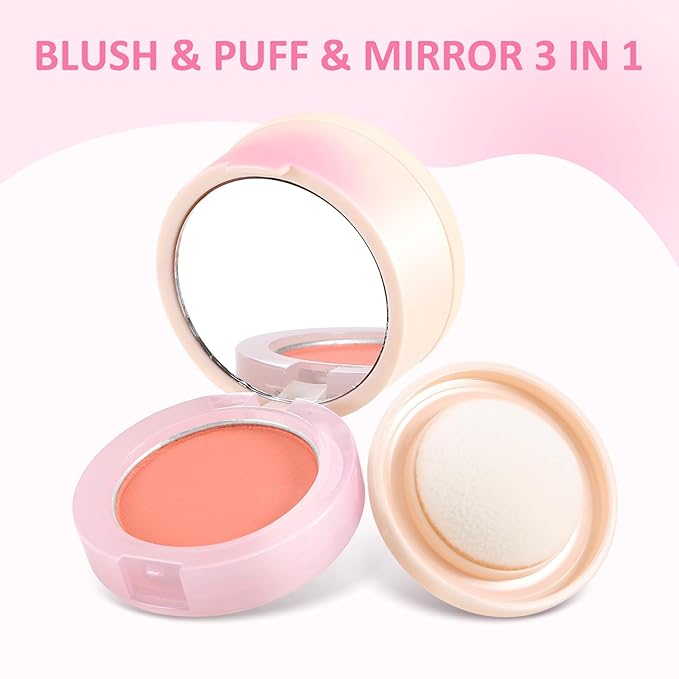 Boobeen Blush Compact for Face, Matte Powder Blush Natural Glowing
