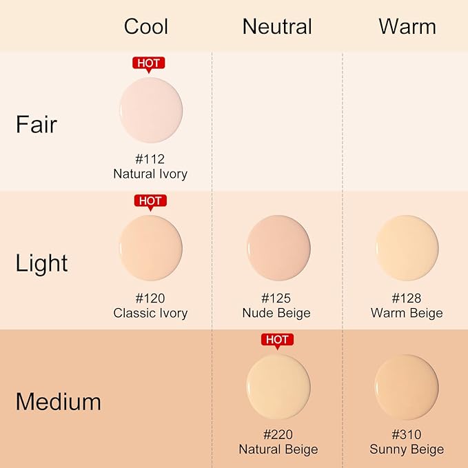 KYDA AirBrush Foundation Spray, Lasting Matte Foundation, Lightweight Classic Ivory