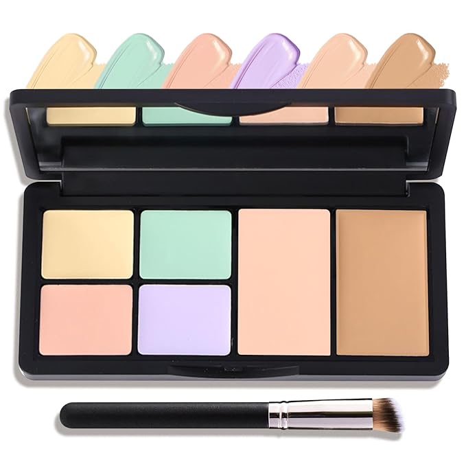 6 Colors Correcting Concealer Palette,Contouring Highlighting Concealer Palette