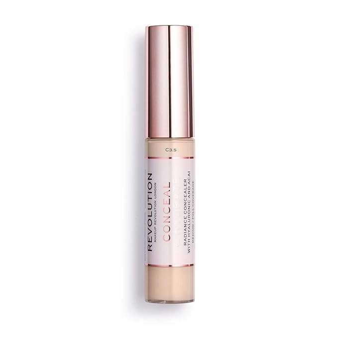 Makeup Revolution Conceal and Hydrate Concealer, Full Coverage 0.7 Fl Oz