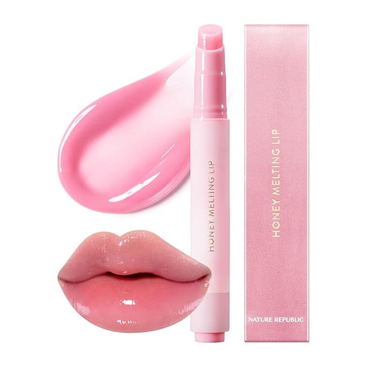 Nature Republic HONEY MELTING LIP PLUMPING (11 PINK) SOFT LIP STICK Tint & Plump Hydrating Gloss, Moisturizing balms, Volumizing formula & Sheer tint, Glowy Finish, korean make up