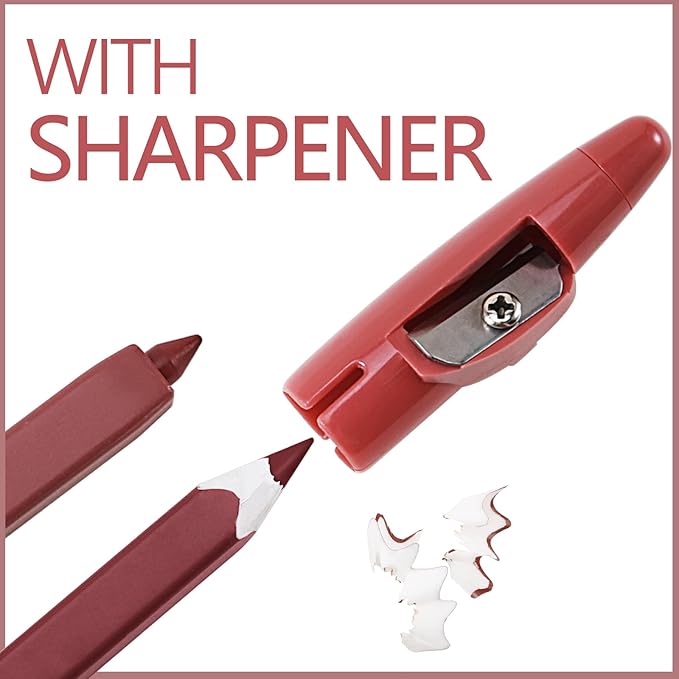 Matte Lip Liner Pencil,Highly Pigmented Retractable Lip Crayon,All Pencil,Highly