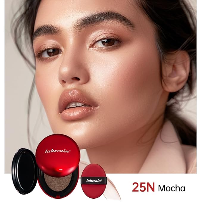Flawless Glass Skin with Cushion Foundation - Long-lasting, (Mocha, ) 18g