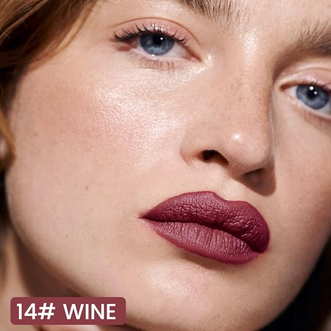 evpct Longwear Liquid Lip Liner Stain Marker Pen Long Lasting Waterproof, Wine Red Plum Matte Semi Permanent 24 Hour Lip Liner and Lipstick Combo Korean Color Stay Lipliner All Day Lips Stain peel off