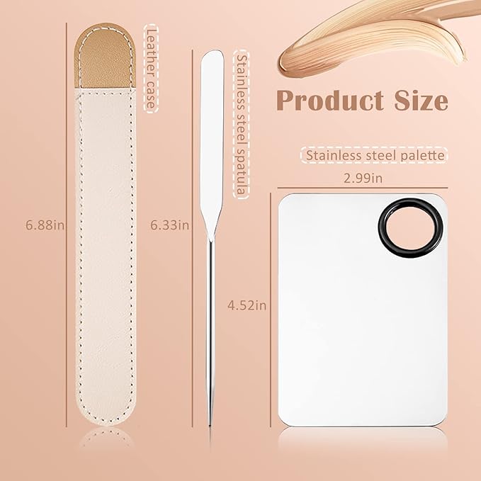 DAGEDA Stainless Steel Makeup Spatula Set, Makeup Mixing