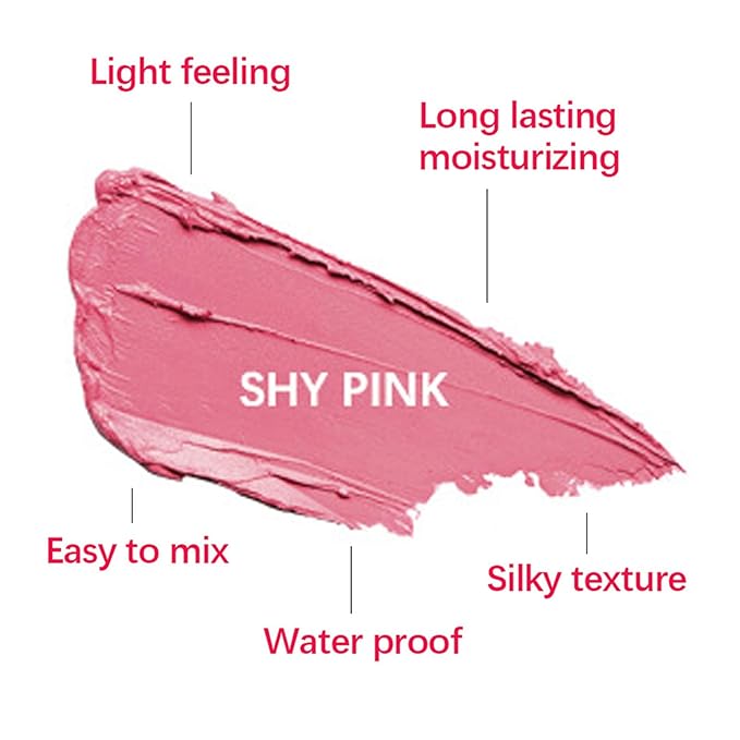 Multi-Use Makeup Blush Stick,Cream Blush Stick,Waterproof Natural Nude,Monochromatic Tint(Shy Pink)