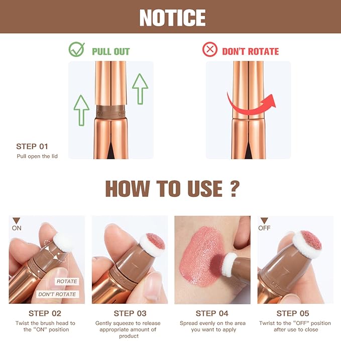 MEICOLY Contour Beauty Wand,Liquid Blush Stick Bronzer Cream