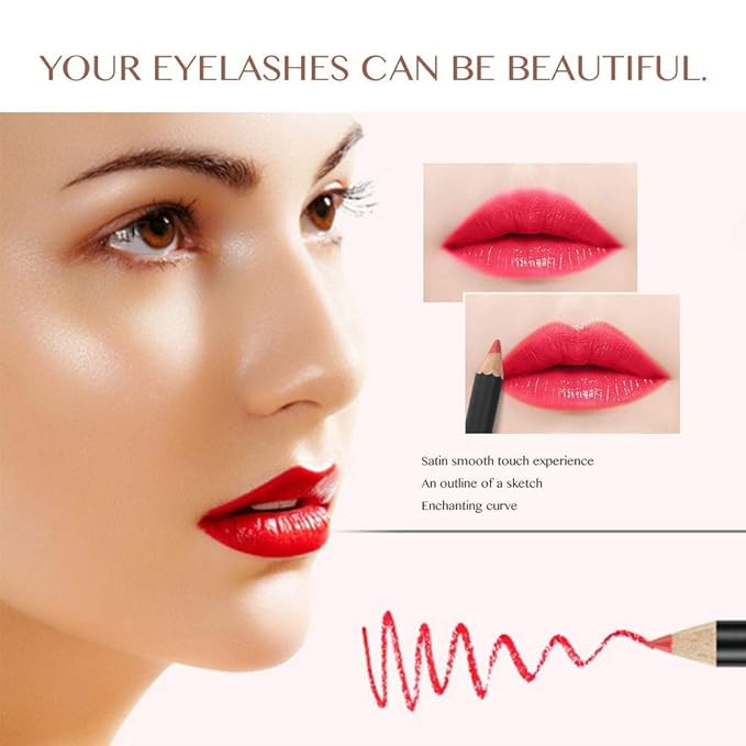 Natural Lip Liner Lipstick Pencils, 12 Colors, Waterproof, Long Lasting, Easy to Apply & Remove, 12 PCS Lip Liner set