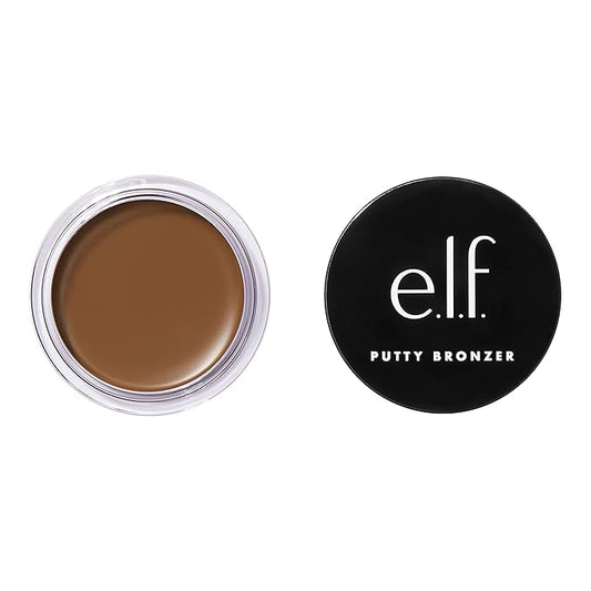 e.l.f. Putty Bronzer, Creamy & Highly Pigmented Formula, Creates a Long-Lasting Bronzed Belle Glow, Infused with Argan Oil & Vitamin E, 0.35 Oz