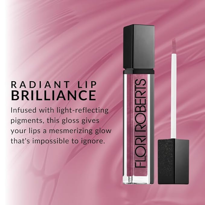 Flori Roberts Mineral Base Lip Shine, Vibrant Lip Gloss Makeup for Women of Color or Deeper Skin Tones, Non-Sticky, Long Wear High Shine Finish