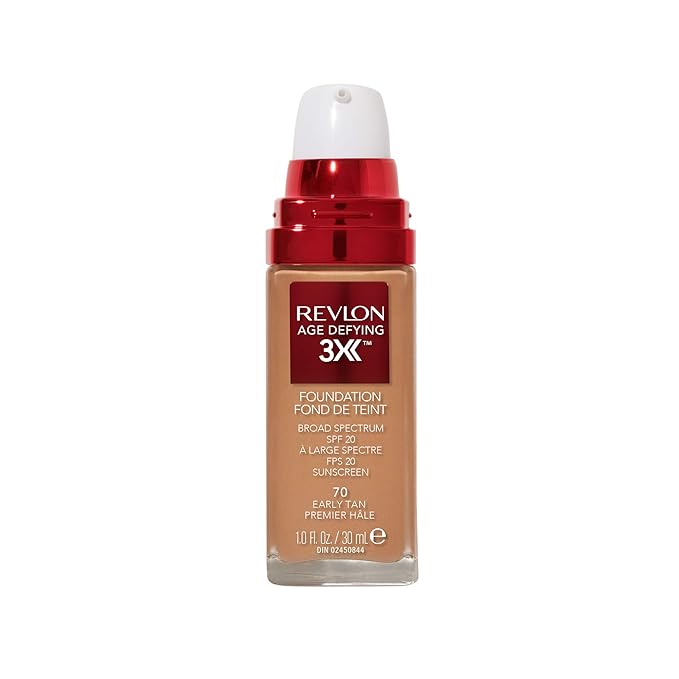 Revlon Liquid Foundation, Age Defying 3XFace Makeup, Anti-Aging Fl Oz