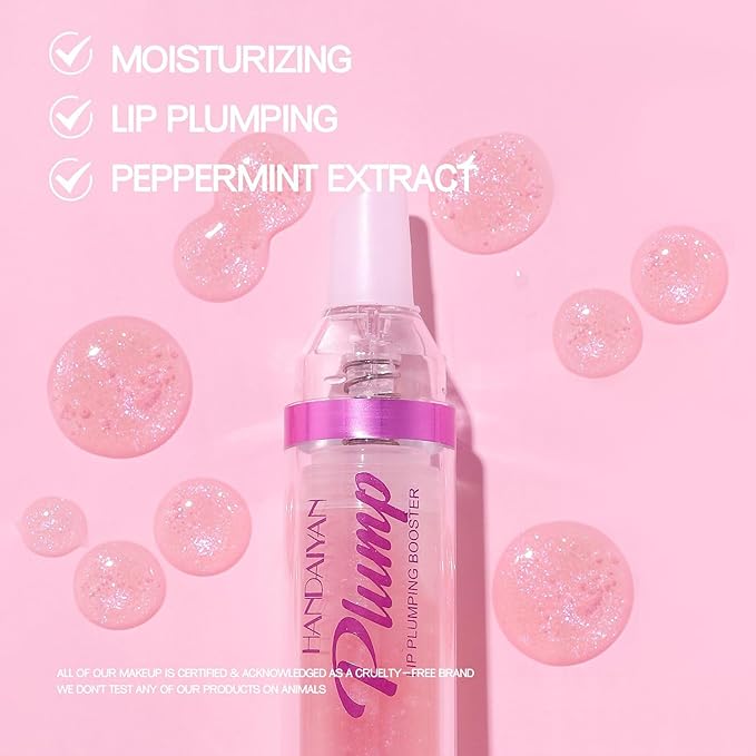 6 Colors Lip Plumper, Hydrating & Smooth Lip Wrinkles, Enhancing Plump Effect for Fuller Lips High Shine Lip Glaze Long Lasting Nourishing Lip Plumper for Women Girls (# 06)