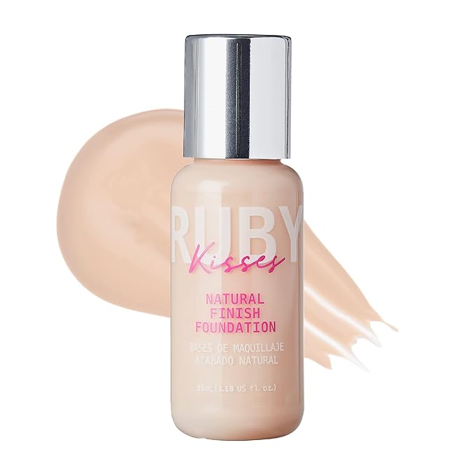 Ruby Kisses Liquid Foundation Medium Coverage, Lightweight, Natural