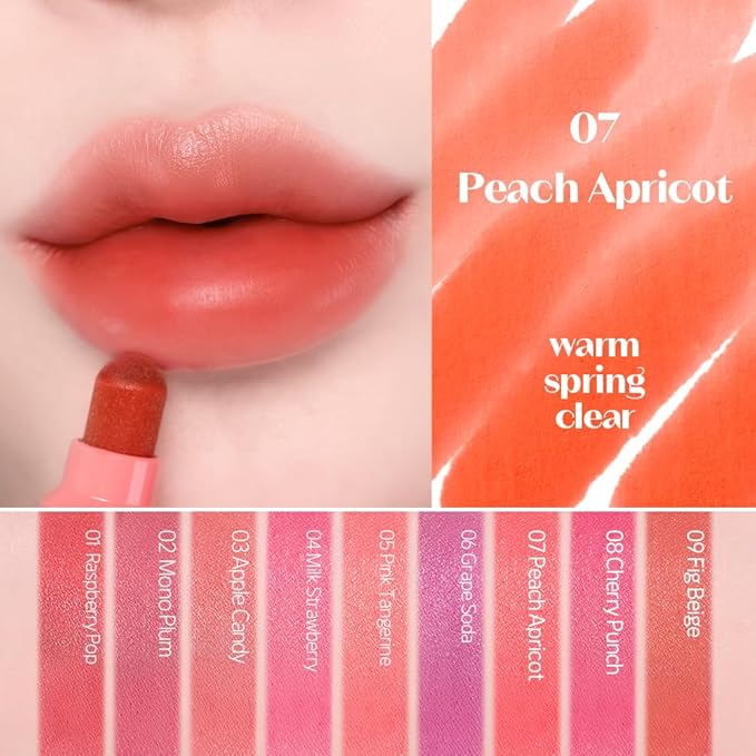 ETUDE Dear Darling Marker Tint #7 Peach Apricot (5g) | Hydrating & Long Lasting Lip Stain | High Pigmented Lip Maker with Easy Drawing Tip | Korean Daily Lip Tint, Korean Makeup, Kbeauty