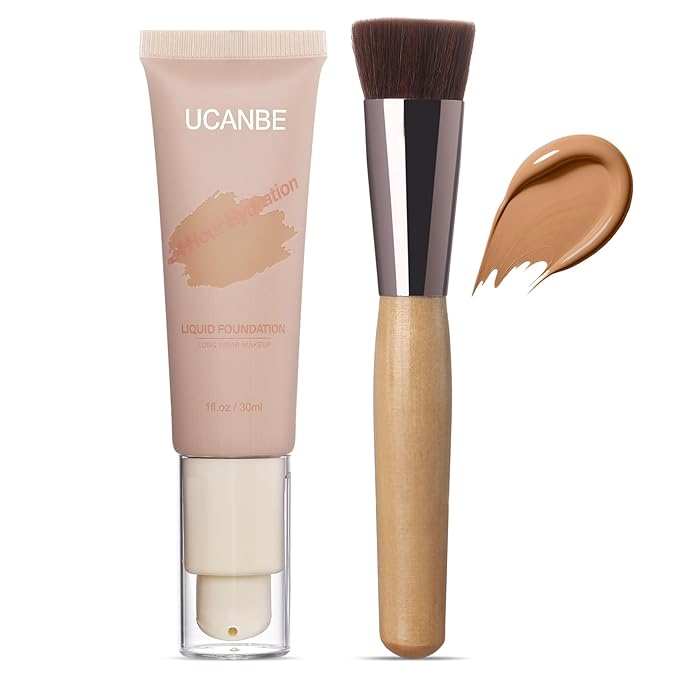 UCANBE Matte Liquid Foundation with Brush, Skincare Serum fl. oz.