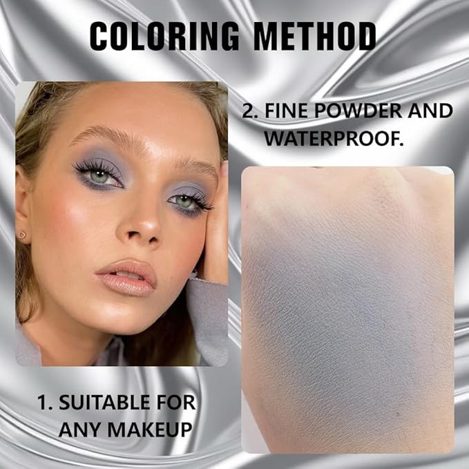 Kaely Pressed Single Eyeshadow Makeup, Smoky Gray Matte Highly Pigmented Monochrome Eye Shadow Palette, Waterproof Neutral Powde Mini Eyeshadow, sombras para ojos, Lightweight Blendable, 10