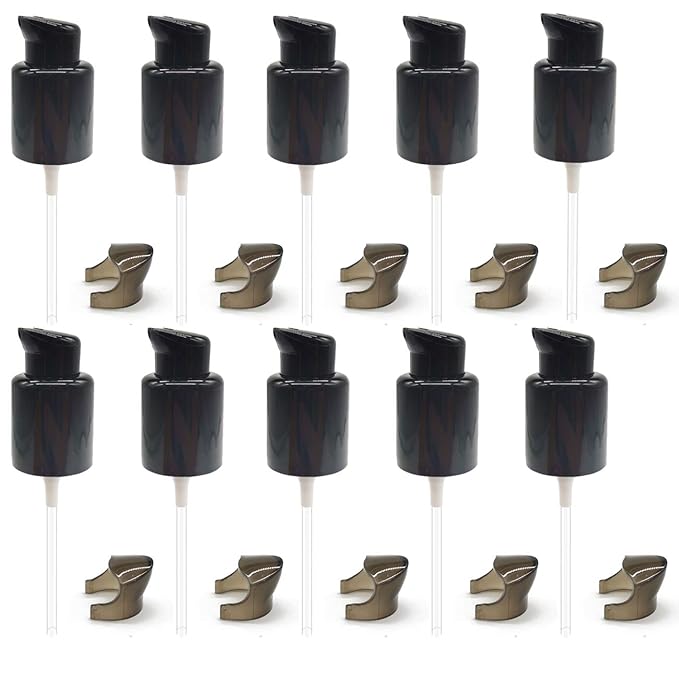TIHOOD 10PCS Replacement Foundation Pump Black Plastic Cosmetic Replacement Tool