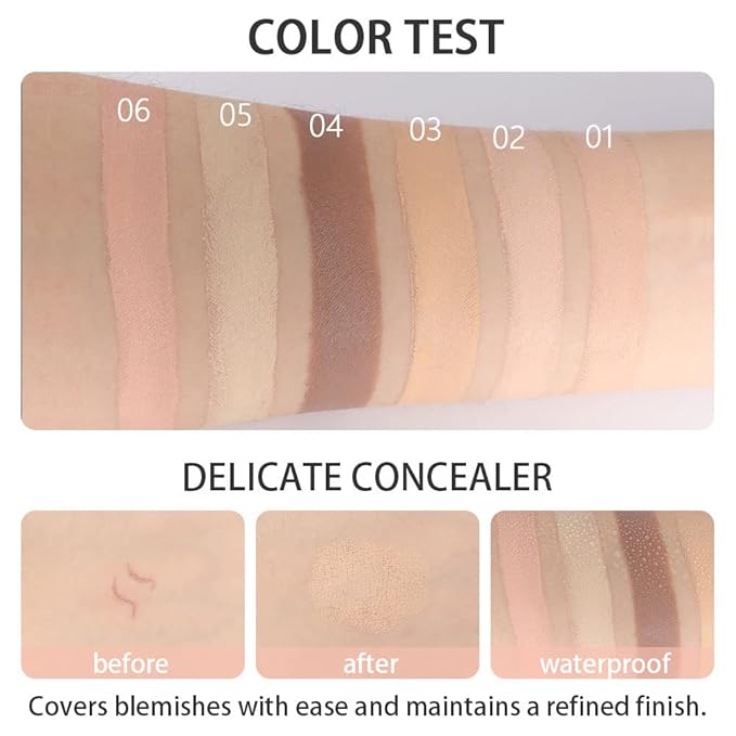 evpct 6 Colors Conceal Correct Cream Contour Makeup Covers redness